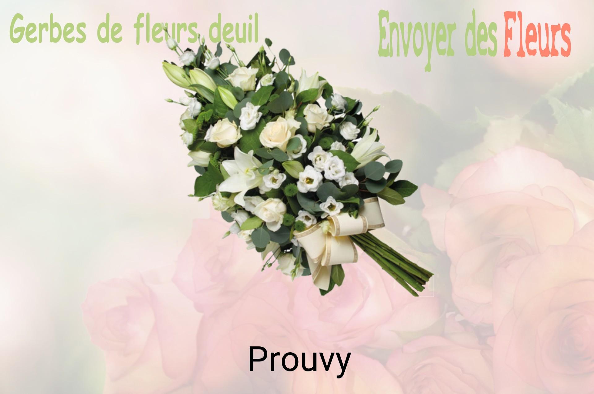 Gerbe de fleurs de deuil livrée à Prouvy